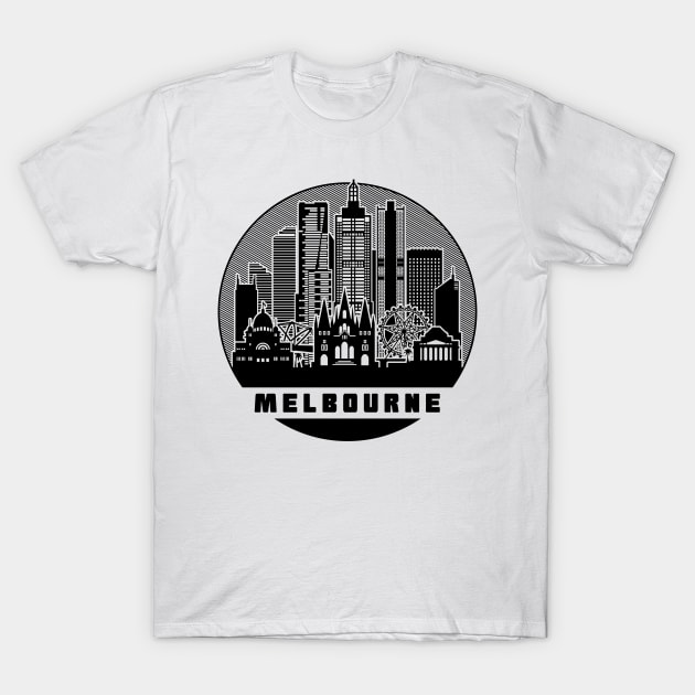 Melbourne Australia Skyline T-Shirt by travel2xplanet